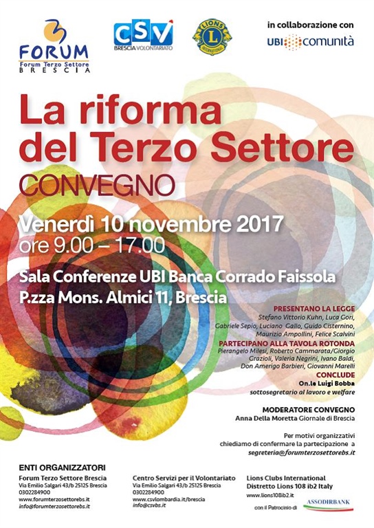 Convegno “La riforma del Terzo Settore”