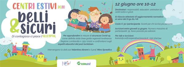 2a edizione Corso di formazione on line: "Centri Estivi 2020 Belli & Sicuri"