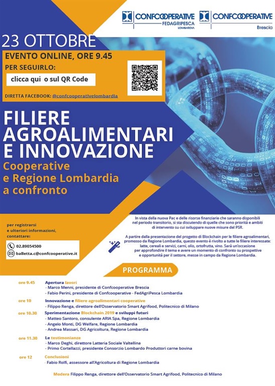 Filiere agroalimentari e Innovazione: Cooperative e Regione Lombardia a confronto